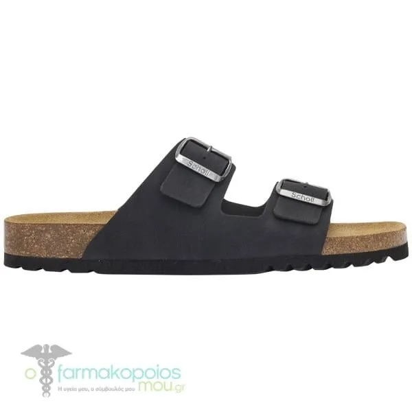 Scholl Gerry Suede Ανδρικά Ανατομικά Πέδιλα, 1ζευγάρι - BLACK