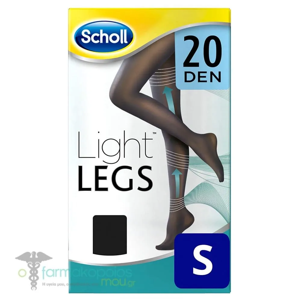 Scholl Light Legs 20DEN Καλσόν Διαβαθμισμένης Συμπίεσης Small Μαύρο, 1τεμ