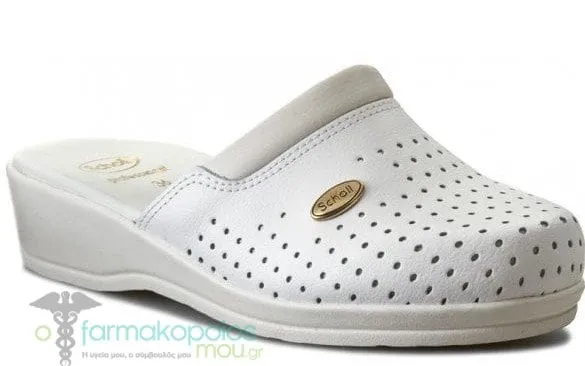 Scholl Professional Clog Back Guard Unisex White Anatomic Clog, 1 pair