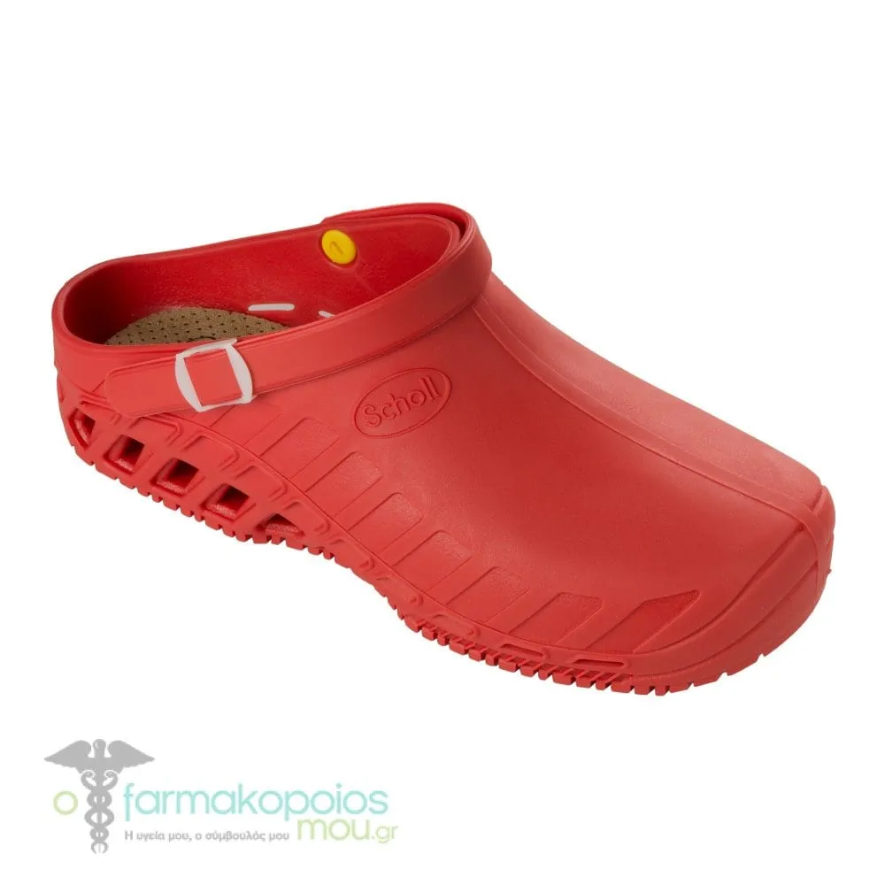 Scholl Professional Clog Evo Red Unisex Anatomic Clog, 1 pair