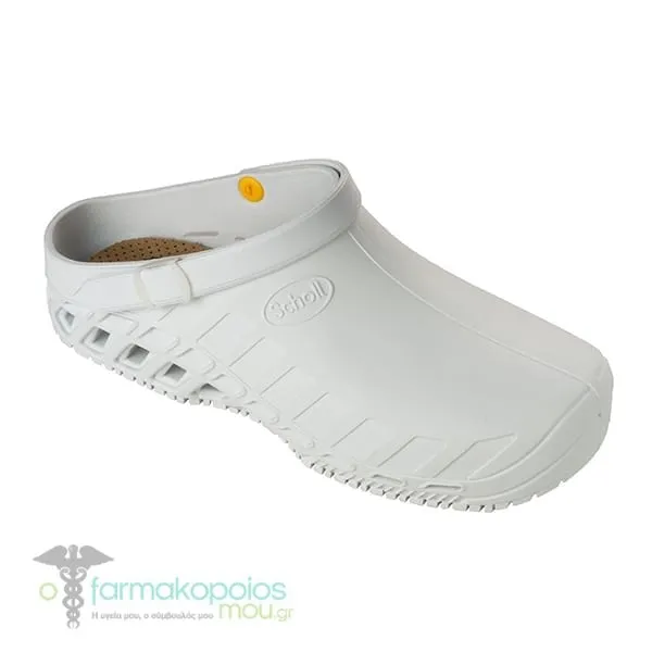 Scholl Professional Clog Evo White Unisex Anatomic Clog, 1 pair