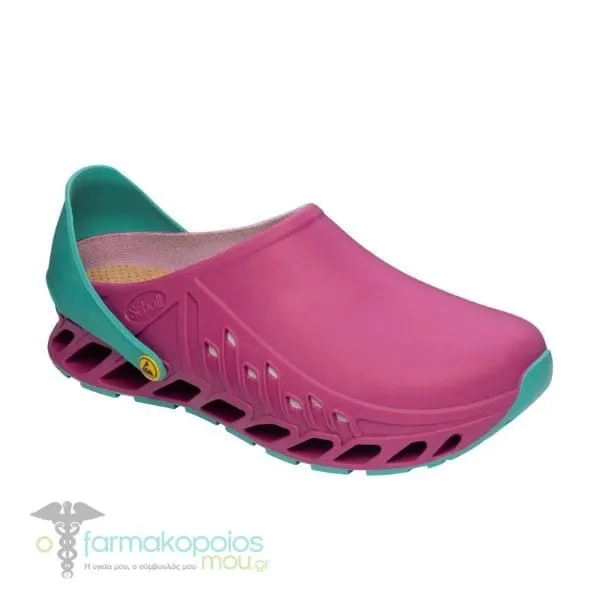 Scholl Professional Clog Evoflex (F29378), 1 pair - Fuchsia/Emerald