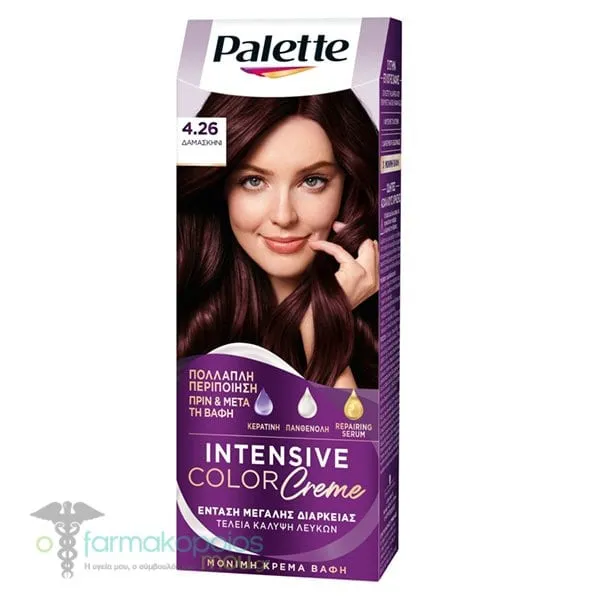 Schwarzkopf Palette Intensive Color Cream Μόνιμη Κρέμα Βαφή Μαλλιών No. 4.26 Δαμασκηνί, 1τεμ