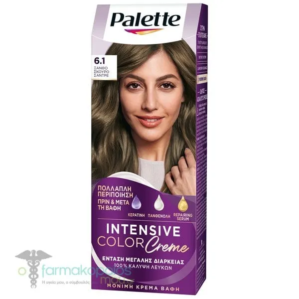 Schwarzkopf Palette Intensive Color Creme No. 6.1 Dark Ash Blonde, 50ml