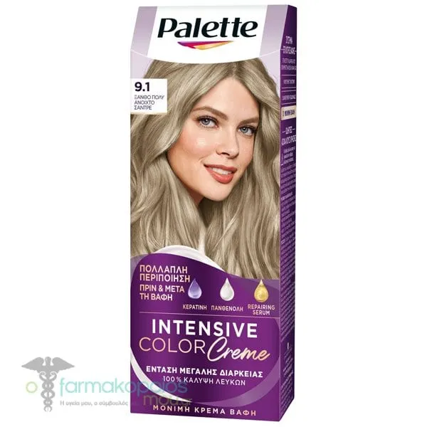 Schwarzkopf Palette Intensive Color Creme No. 9.1 Very Light Ash Blonde, 50ml