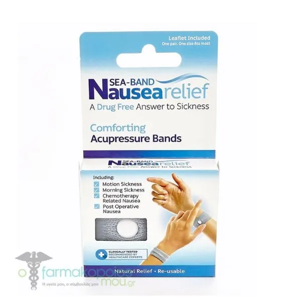 Sea Band Acupressure Wristbands for Adults against Nausea, 2pcs
