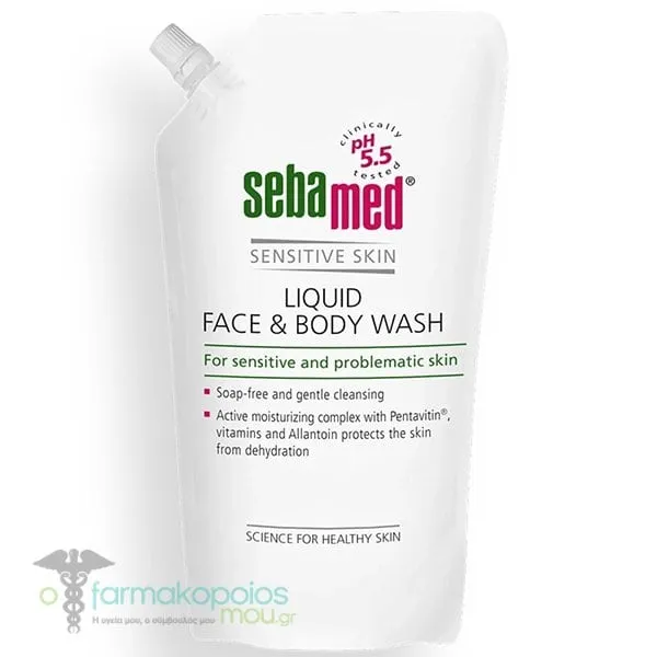 Sebamed Υγρό Καθαριστικό Προσώπου &amp; Σώματος για την Ευαίσθητη Επιδερμίδα Refill, 1000ml