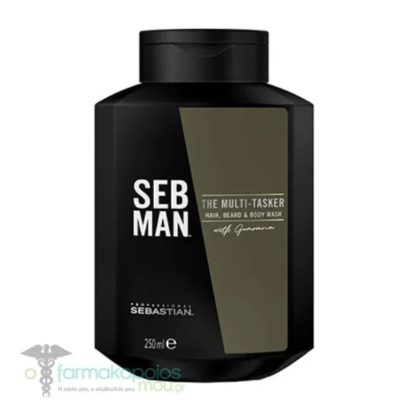 Sebastian Professional Seb Man The Multi-Tasker 3-in-1 Hair, Beard & Body Wash, 250ml