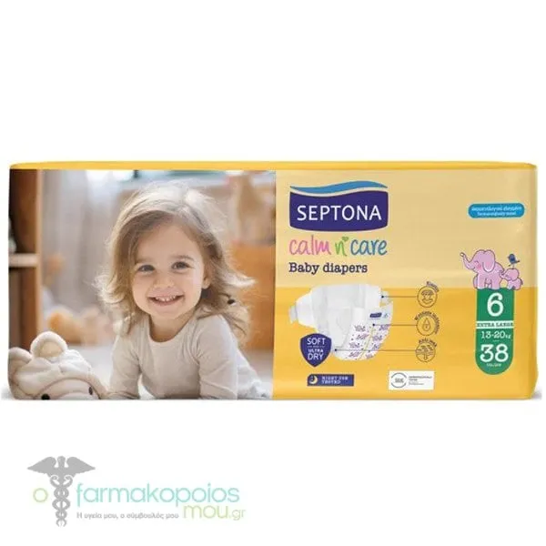 Septona Calm N' Care Bρεφικές Πάνες No6 (13-20kg), 38τεμ