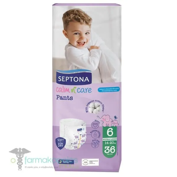 Septona Calm N' Care Πάνες-Βρακάκια Extra Large No 6 (14-20kg), 36τεμ