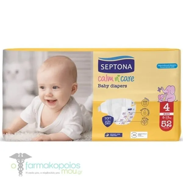 Septona Calm N' Care Baby Diapers Maxi No4 (8-13kg), 52pcs