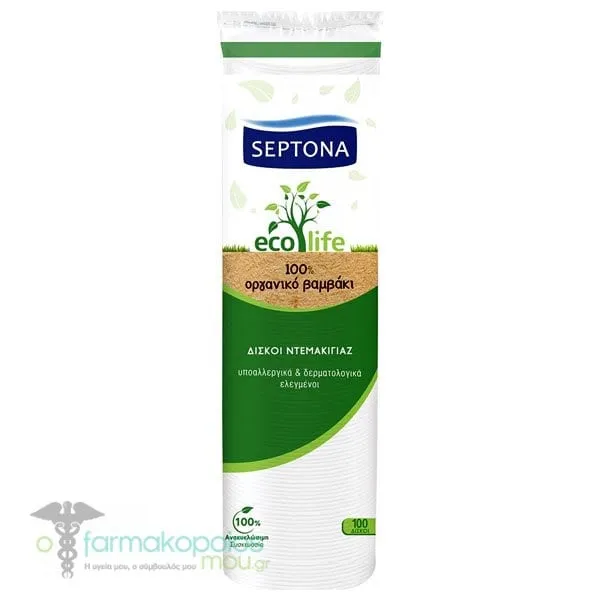 Septona Ecolife Round Double-faced Cotton Pads, 100pcs