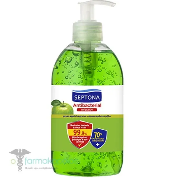 Septona Αντισηπτικό Gel Καθαρισμού Χεριών με Άρωμα Μήλο, 500ml