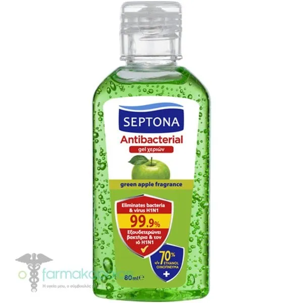Septona Antiseptic Hand Cleansing Gel Green Apple, 80ml