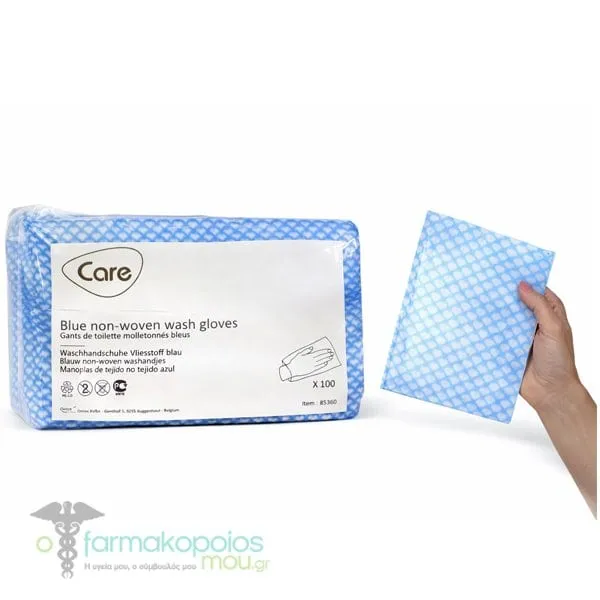Serenity Care Wash Gloves Blue Γάντια Καθαρισμού Μίας Χρήσης, 100τεμ