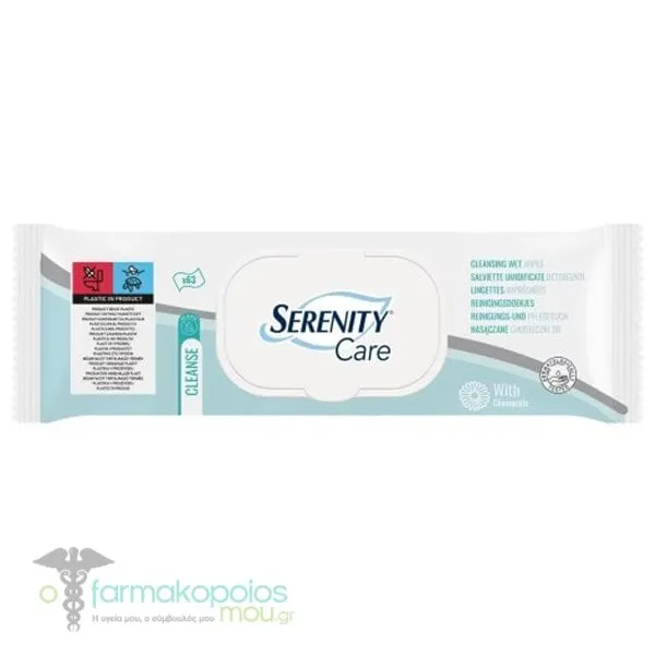 Serenity Care Yγρά Μαντηλάκια Καθαρισμού Σώματος με Χαμομήλι, 63τεμ