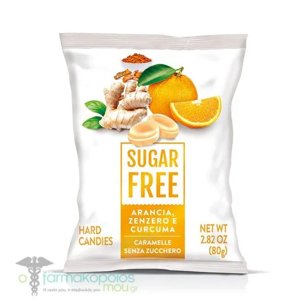 Serra Sugar Free Hard Candies Orange, Ginger & Turmeric, 80g