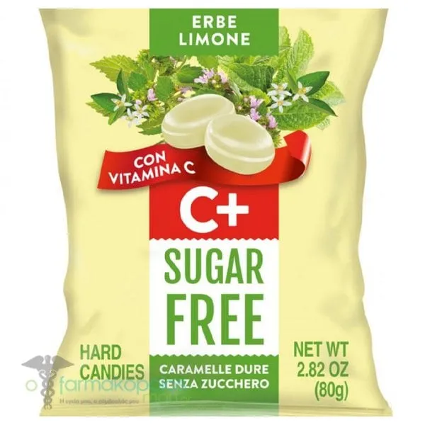 Serra Sugar Free Καραμέλες Χωρίς Ζάχαρη με Βότανα, Λεμόνι &amp; Βιταμίνη C, 60g