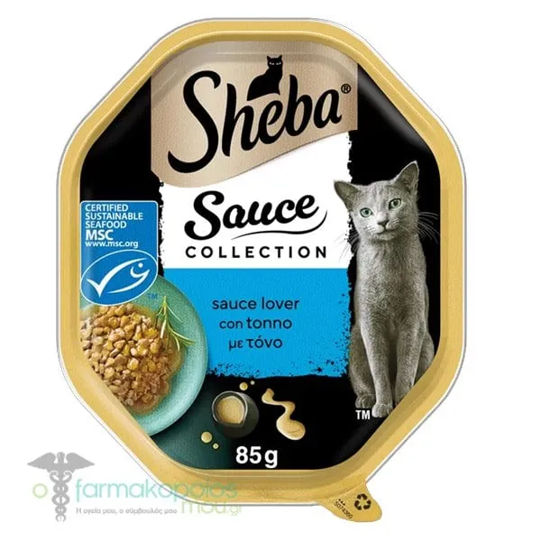 Sheba Wet Cat Food with Tuna in Sauce in a Tray, 85gr