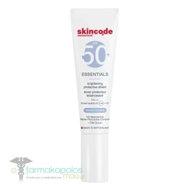 Skincode Essentials Brightening Protective Shield Λευκαντική Αντηλιακή Λοσιόν Προσώπου SPF50+, 30ml