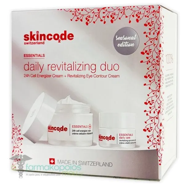Skincode Essentials Daily Revitalizing Duo Seasonal Edition 24h Cell Energizer Cream Ενυδατική & Αντιρυτιδική Κρέμα Προσώπου, 50ml & Revitalizing Eye Contour Cream Ενυδατική & Ήπια Αντιρυτιδική Κρέμα Ματιών, 15ml, 1σετ