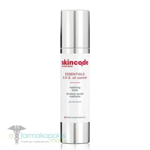 Skincode Essentials S.O.S Oil Control Mattifying Lotion Ελαφριά & Ενυδατική Λοσιόν Σμηγματορρύθμισης, 50ml