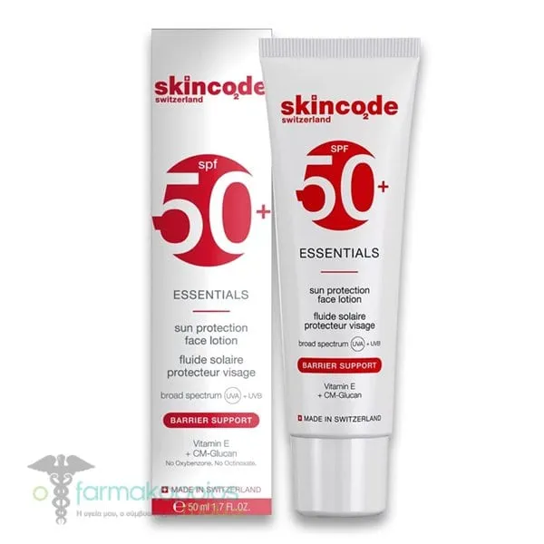 Skincode Essentials Sun Protection Λεπτόρρευστη Κρέμα Προσώπου με Υψηλή Αντηλιακή Προστασία SPF50+, 50ml