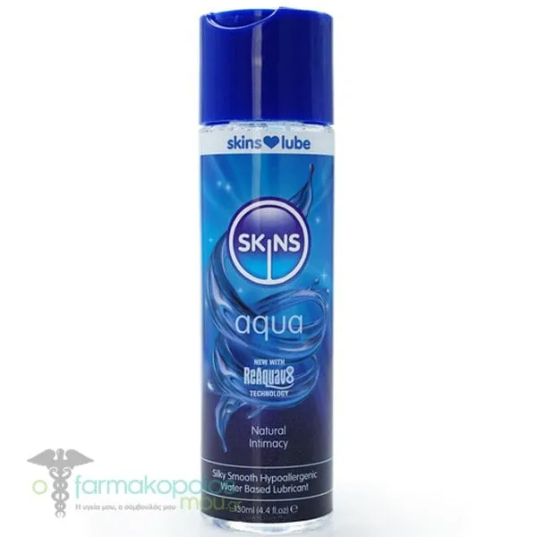 Skins Aqua Silky Smooth Hypoallergenic Water Based Lubricant Υποαλλεργικό Λιπαντικό, 130ml