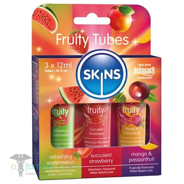 Skins Fruity Lubes Sampler Tubes Λιπαντικά με Φρουτώδες Άρωμα, 3x12ml