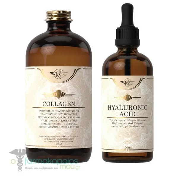Sky Premium Life Promo with Collagen Strawberry Flavor, 480ml & Hyaluronic Acid, 100ml, 1set