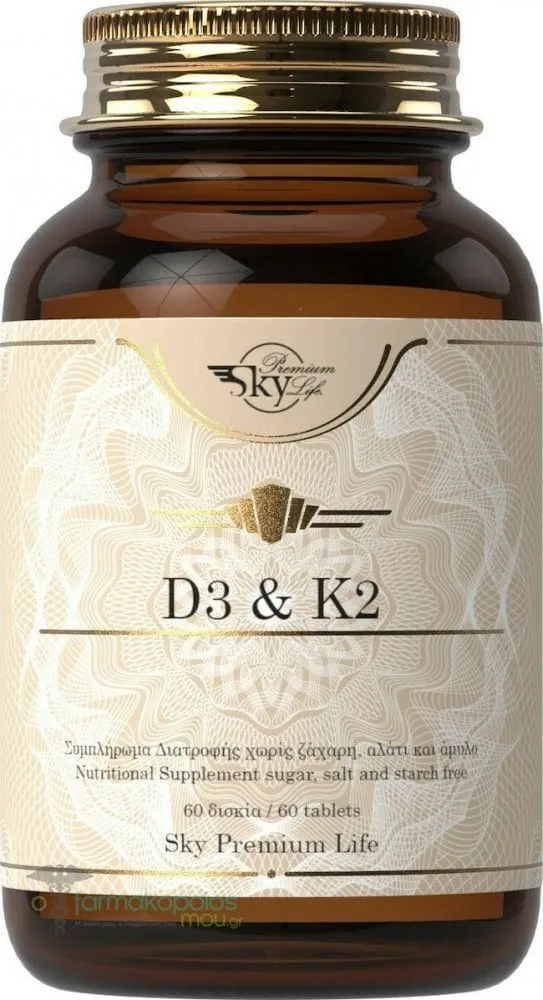 Sky Premium Life D3 2200IU & K2, 60tabs