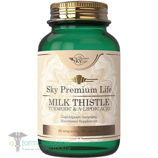 Sky Premium Life Milk Thistle, Turmeric & DLA Lipoic Acid, 60caps