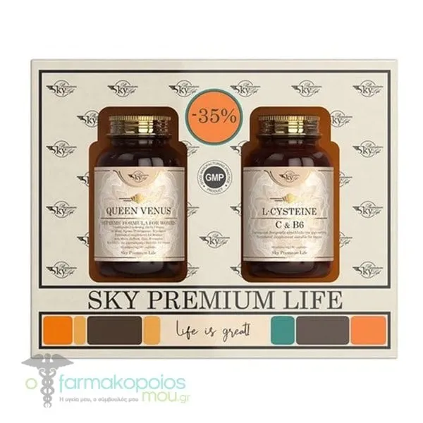 Sky Premium Life Promo (-35%) Queen Venus, 60caps & L-Cysteine Vitamin C & B6, 60caps, 1set