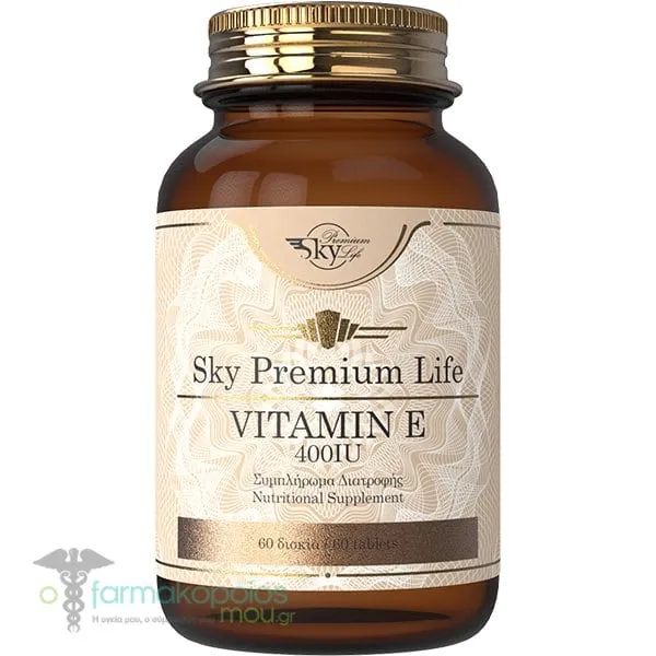 Sky Premium Life Vitamin E 400iu, 60tabs