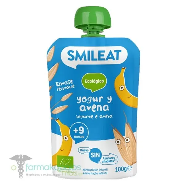 Smileat Fruit Purees with Yogurt & Oats 9m+, 100g