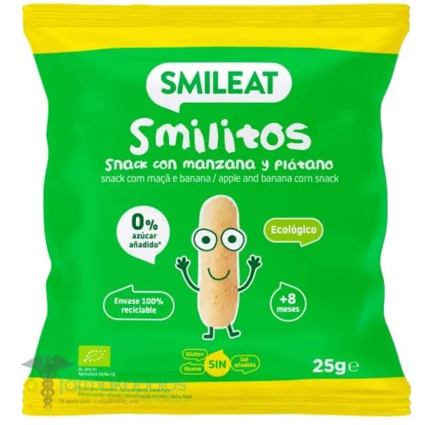 Smileat Smilitos Snack Corn Apple Banana Gluten Free, 25g