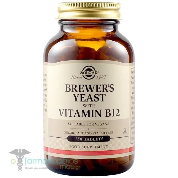 Solgar Brewer’s Yeast with Vitamin B12, 250tabs