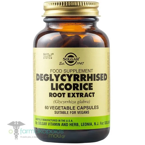Solgar Deglycyrrhised Licorice Root Extract, 60vcaps