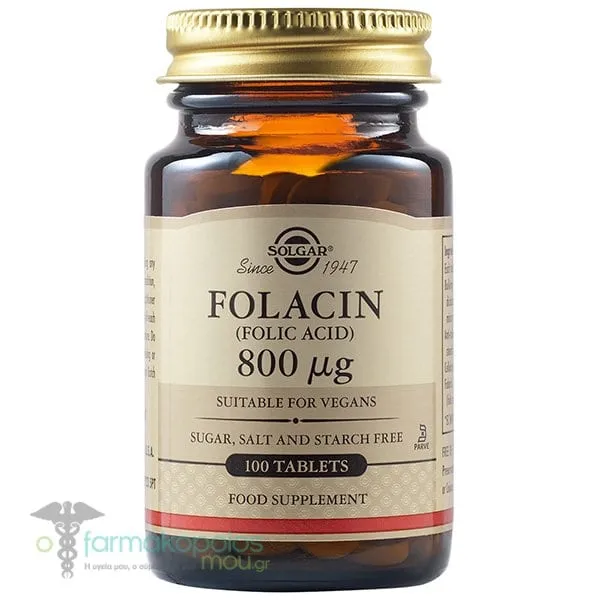Solgar Folacin (Folic Acid) 800μg, 100tabs
