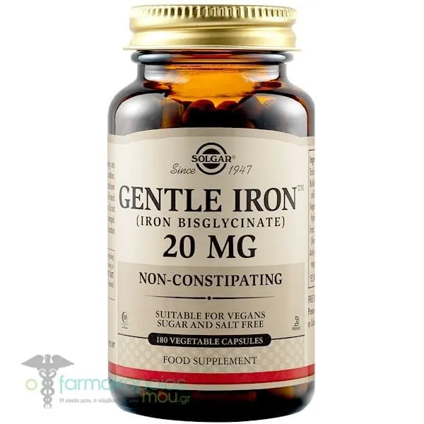 Solgar Gentle Iron 20mg, 180veg.caps