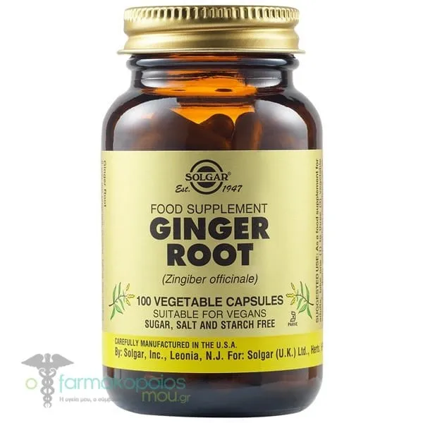 Solgar Ginger Root, 100veg.caps