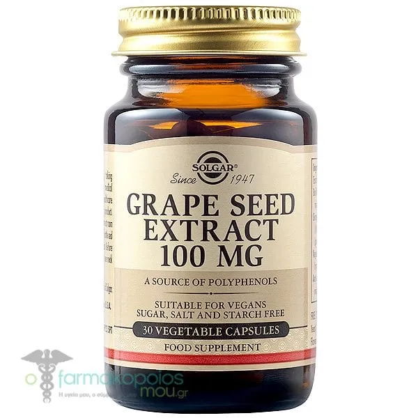 Solgar Grape Seed Extract 100mg, 30vcaps
