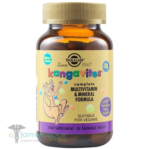Solgar Kangavites Complete Multivitamin & Mineral Formula, 60chew. tabs