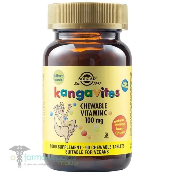 Solgar Kangavites Vitamin C 100mg, 90chew.tabs
