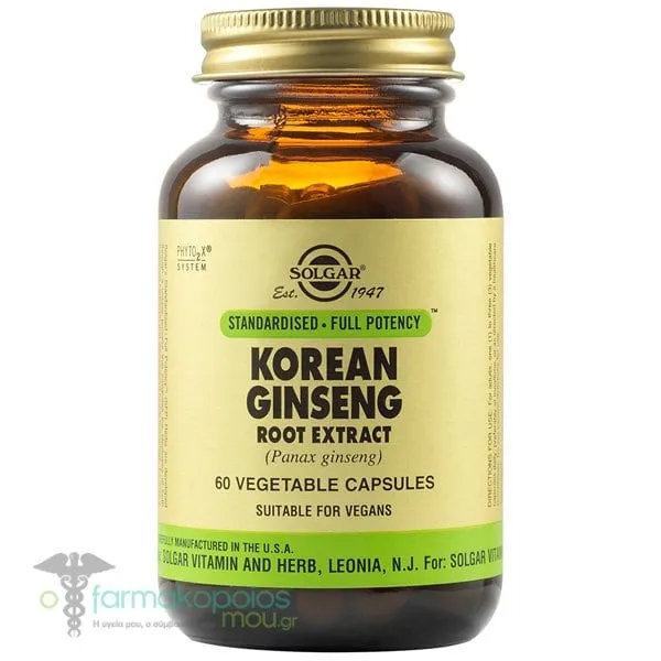 Solgar Korean Ginseng Root Extract, 60veg.caps