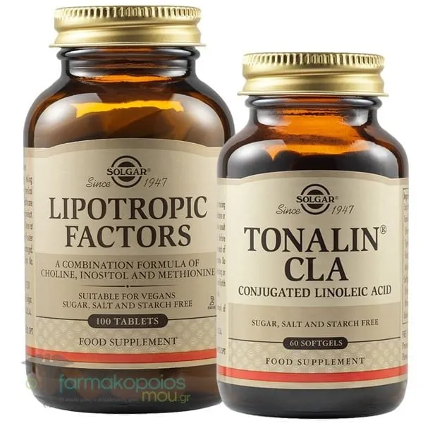 Solgar Promo Lipotropic Factors, 100tabs & Tonalin CLA, 60softgels, 1set