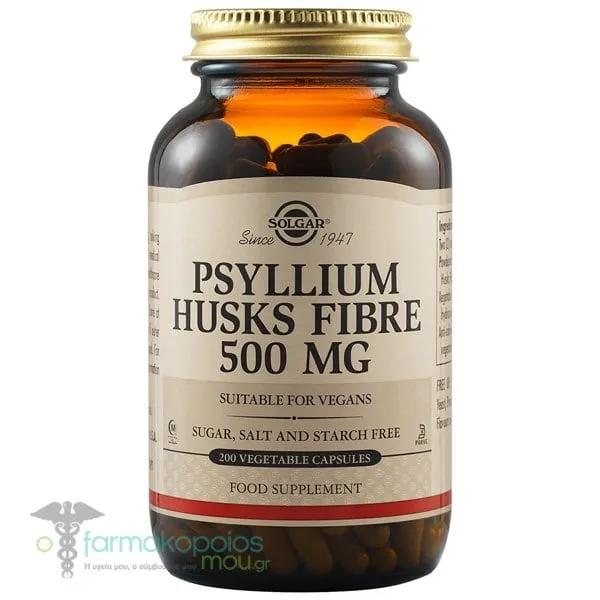 Solgar Psyllium Husks Fibre 500mg, 200veg.caps