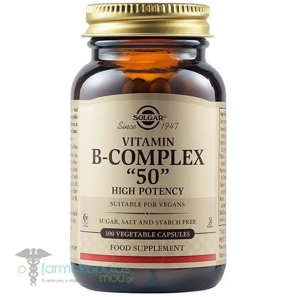 Solgar Vitamin B-Complex "50" High Potency, 100veg.caps