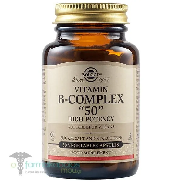 Solgar Vitamin B-Complex "50" High Potency, 50veg.caps