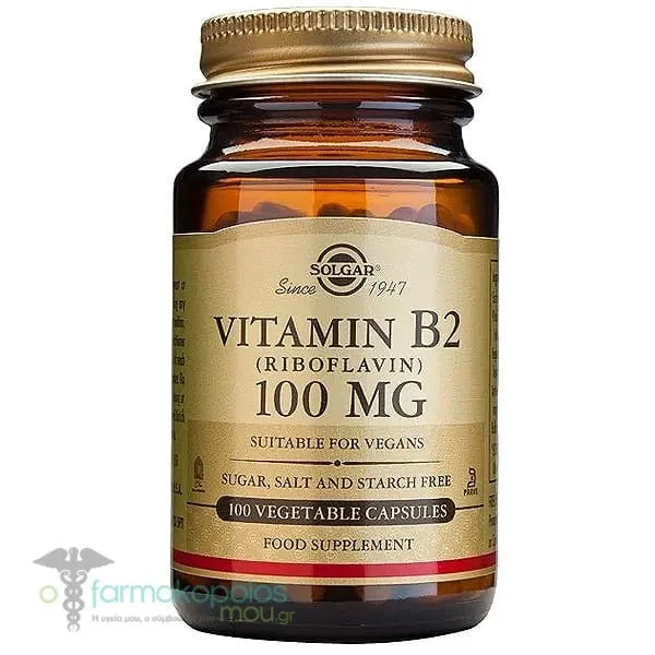 Solgar Vitamin B2 100mg (Riboflavin), 100veg.caps